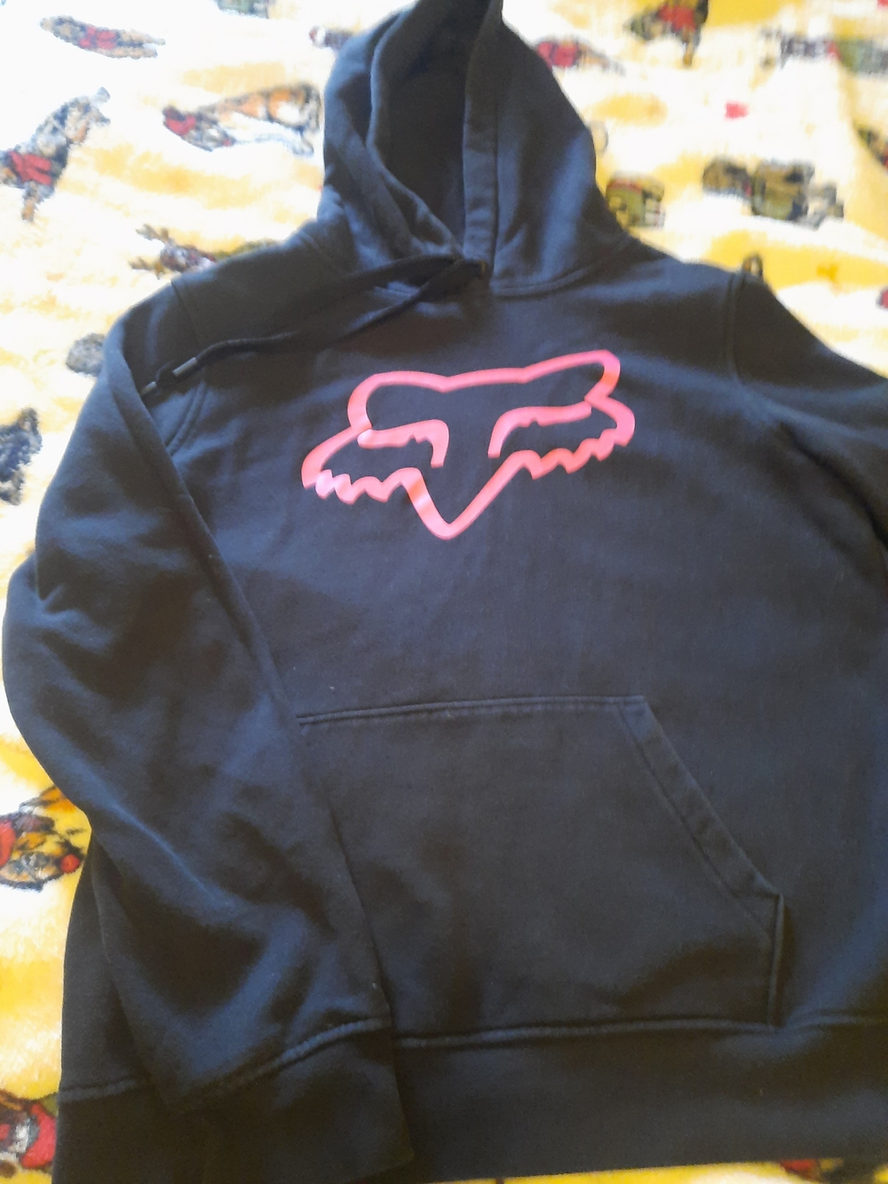 Fox Racing Black Hoodie with Pink Logo